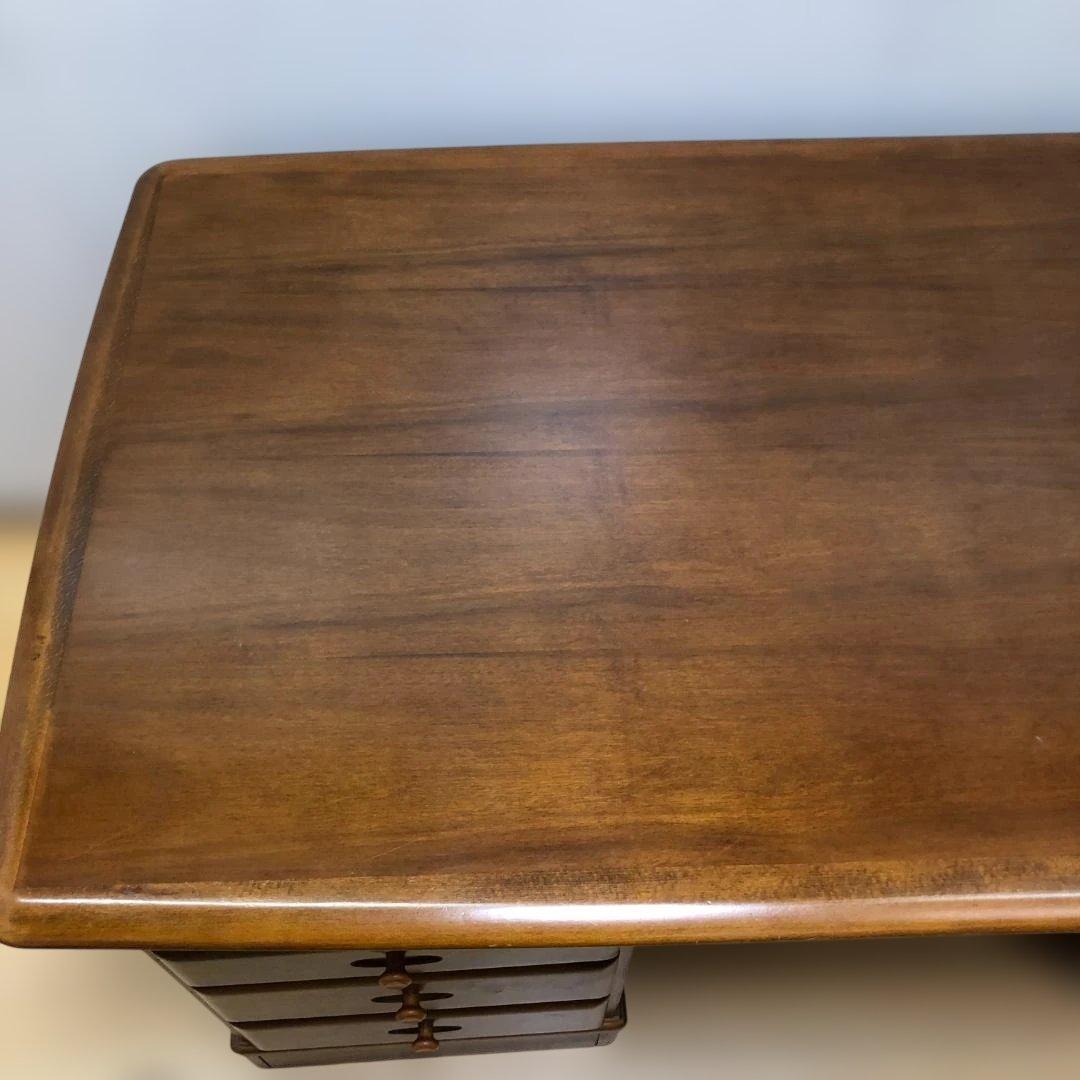 送料無料 カリモク 両袖机 デスク 高級 書斎机 重厚 天然木 251126