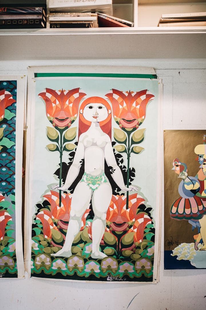 1970S スタジオライン Bjorn Wiinblad 花瓶 白磁×金彩　魔笛