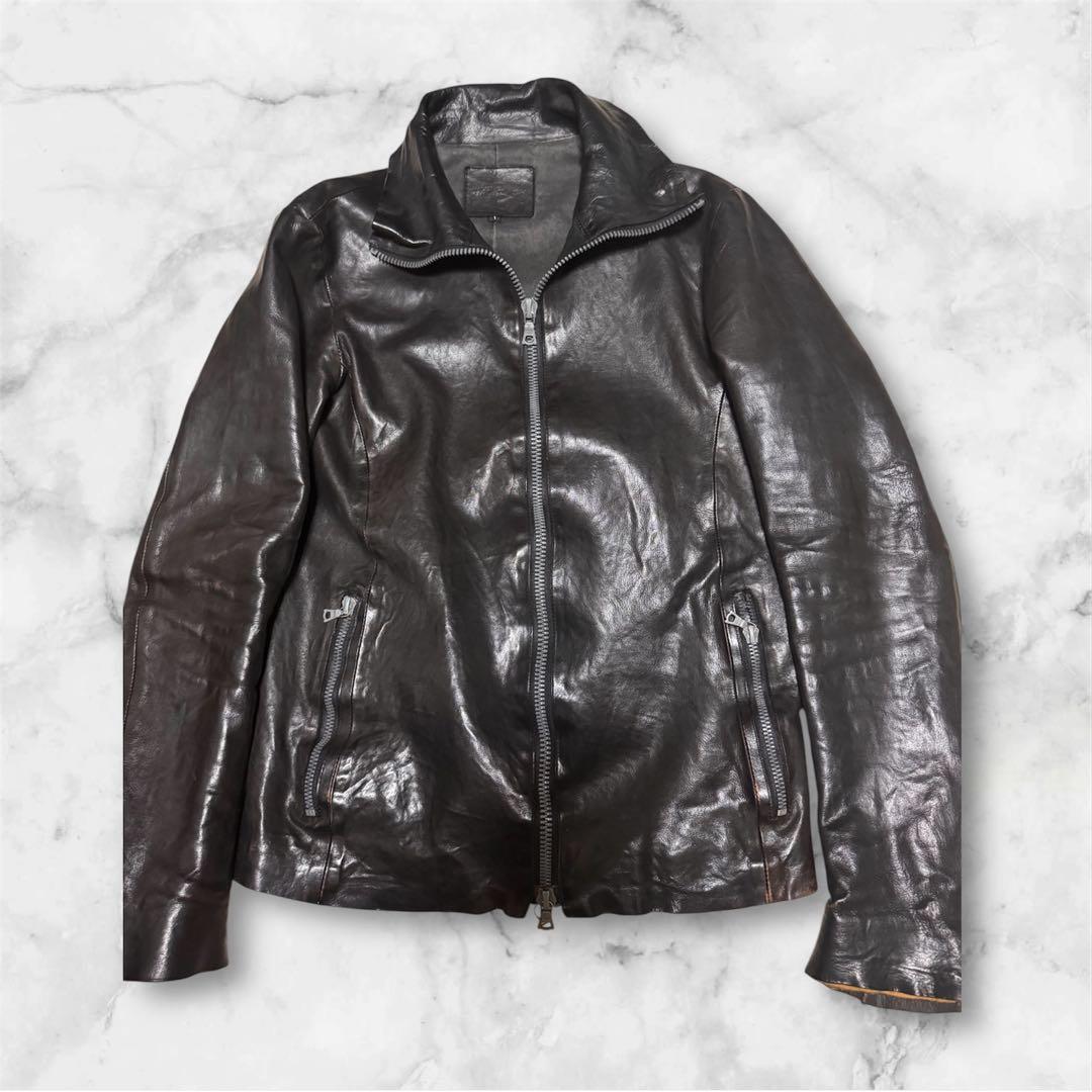 BACKLASH黒レザーシングルライダースジャケット