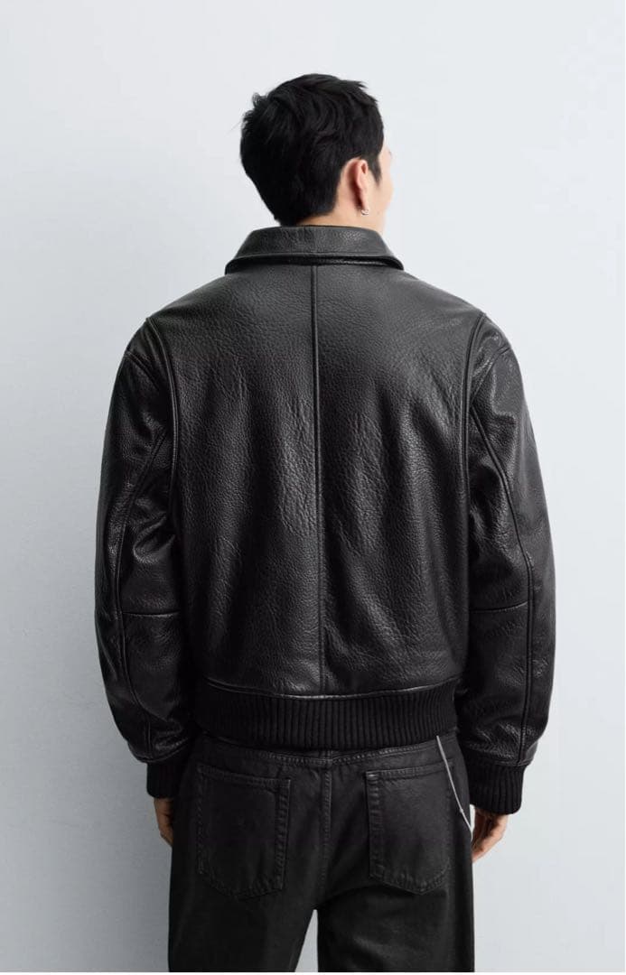 黒レザー ジャケット　ZARA