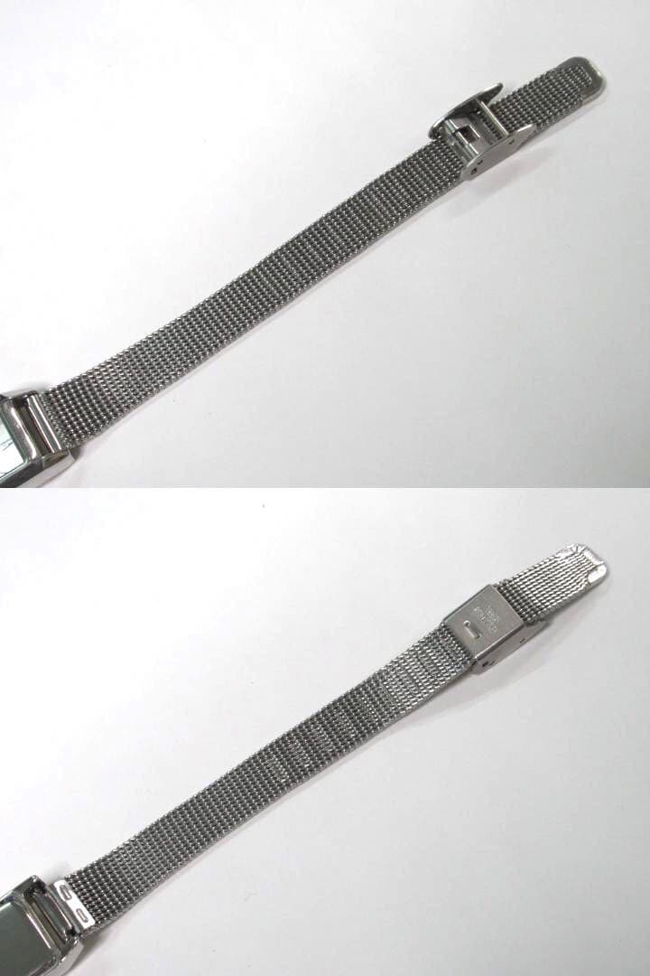 ete エテ レクタングルフェイス メッシュベルト シルバー 腕時計 1Pダイヤ