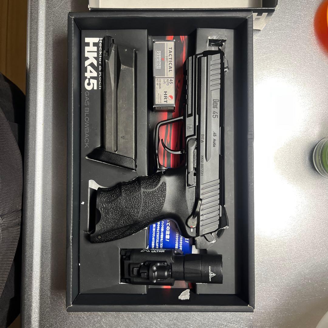 HK45 ガスガン 東京マルイ　ガスブロー　ライトおまけに　値下げは依頼のところ