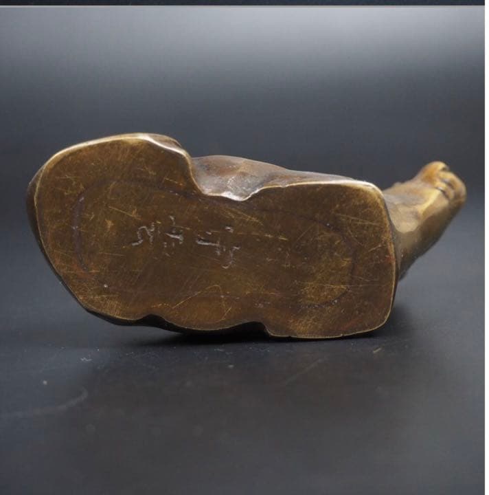 送料無料　時代物　作家物　宗雲造　銅製牛水滴　文房具