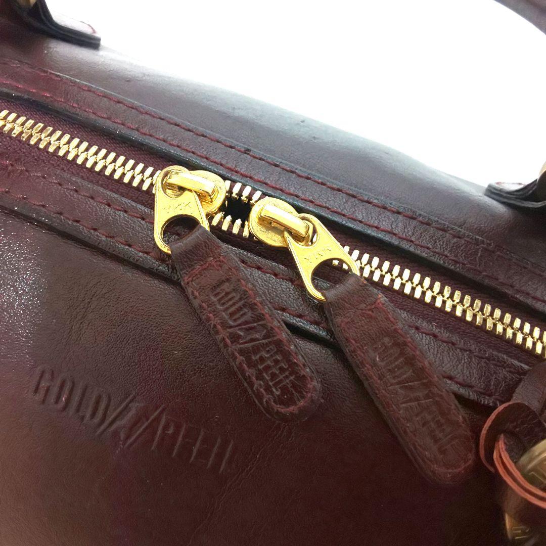 ゴールドファイル ボストンバッグ オールレザー ゴールド金具 ドイツ製 最高級