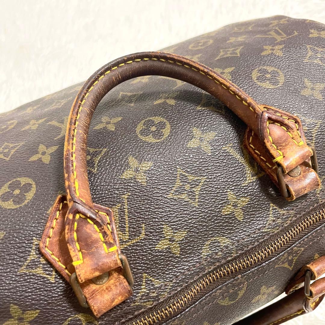 ルイヴィトン　ボストンバッグ　スピーディ35 モノグラム　ブラウン　ヌメ革　廃盤