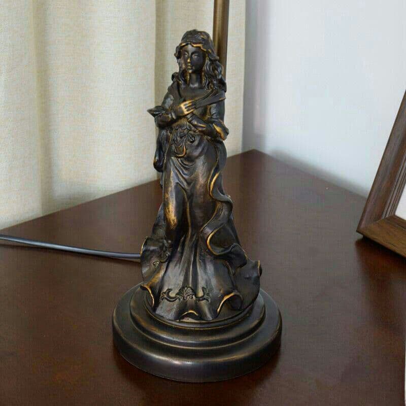 ティファニースタイルテーブルランプ電気スタンドガラスランプシ \r トンボ女神5