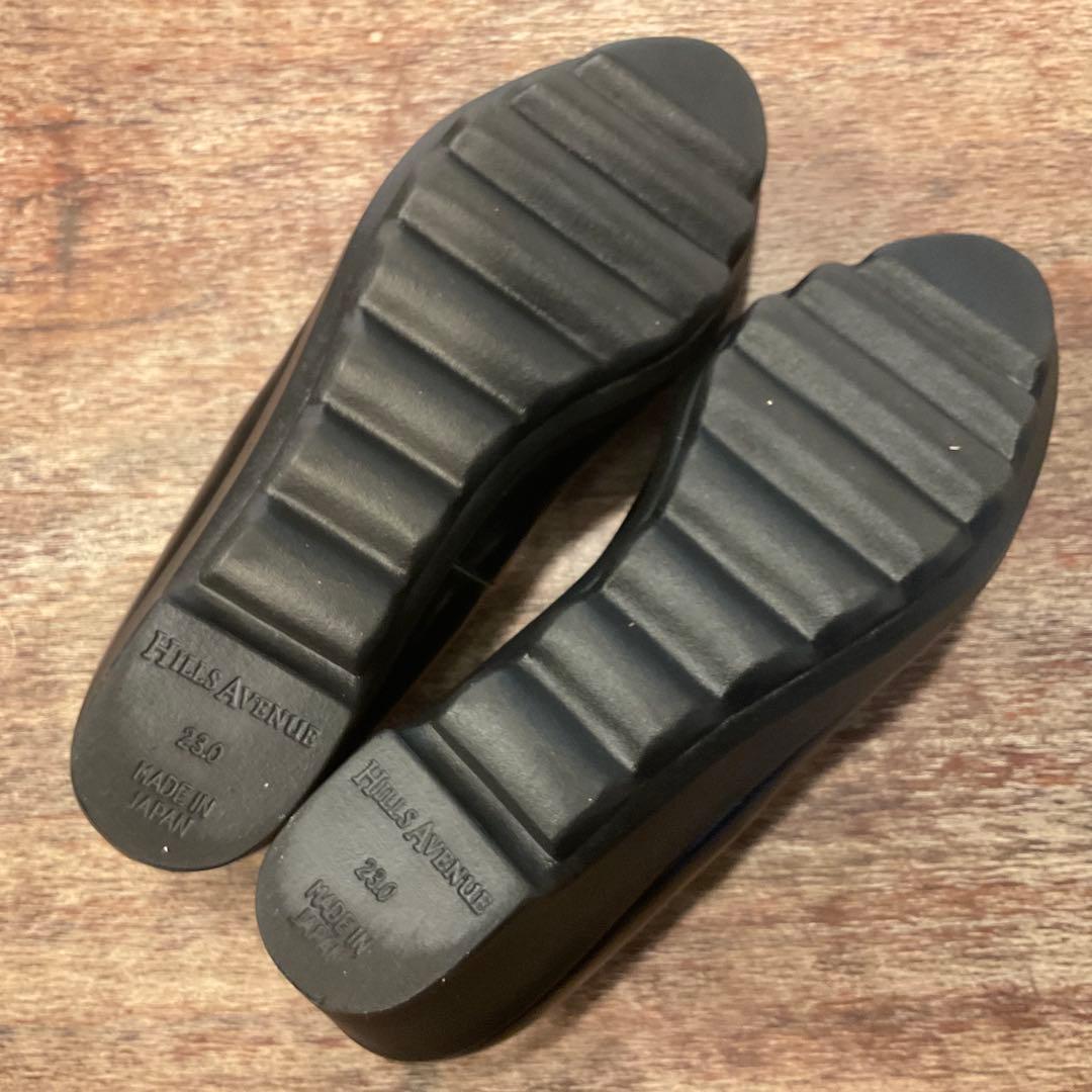 美品 ヒルズアベニュー 23cm ウェーブソール パンプス シューズ ブラック