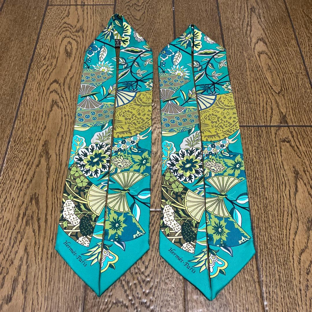 エルメス　ツイリー　2本セット　人気レア柄❣️ 「花咲く織物」