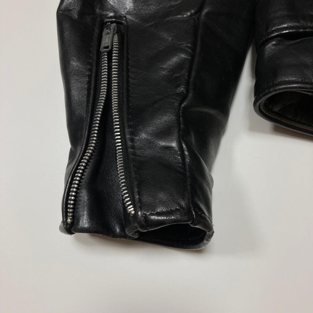 SCHOTT 618 USA製 34 ダブルライダース ブラック バイクタグ