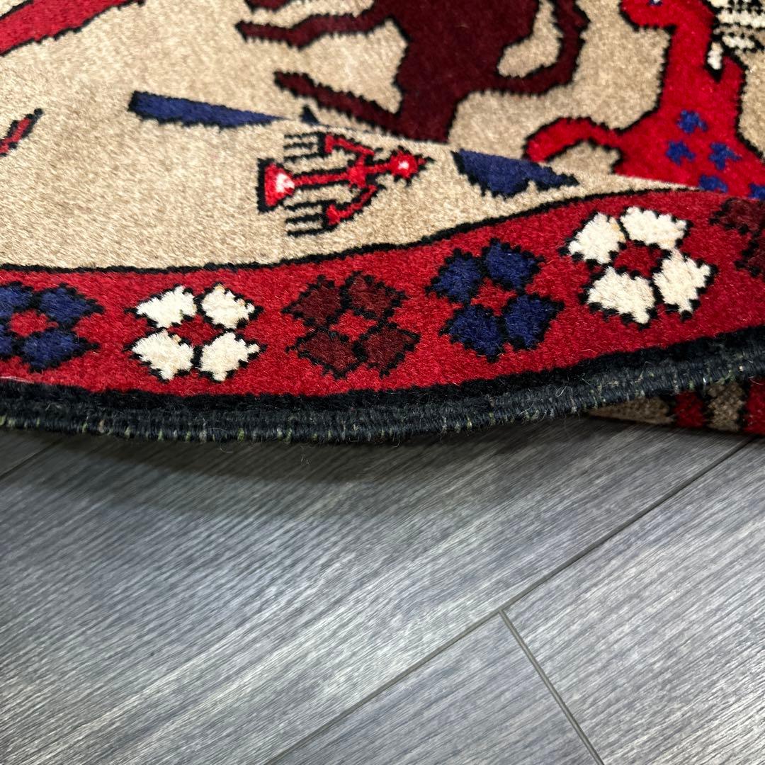 ヴィンテージ トライバルラグ手織り絨毯アニマルデザイン❣️❣️