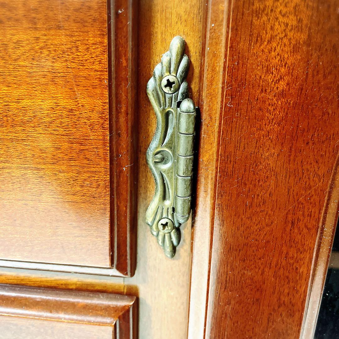 YAIRI キャビネット サイドボード 木製 ガラス扉 収納家具 レトロ