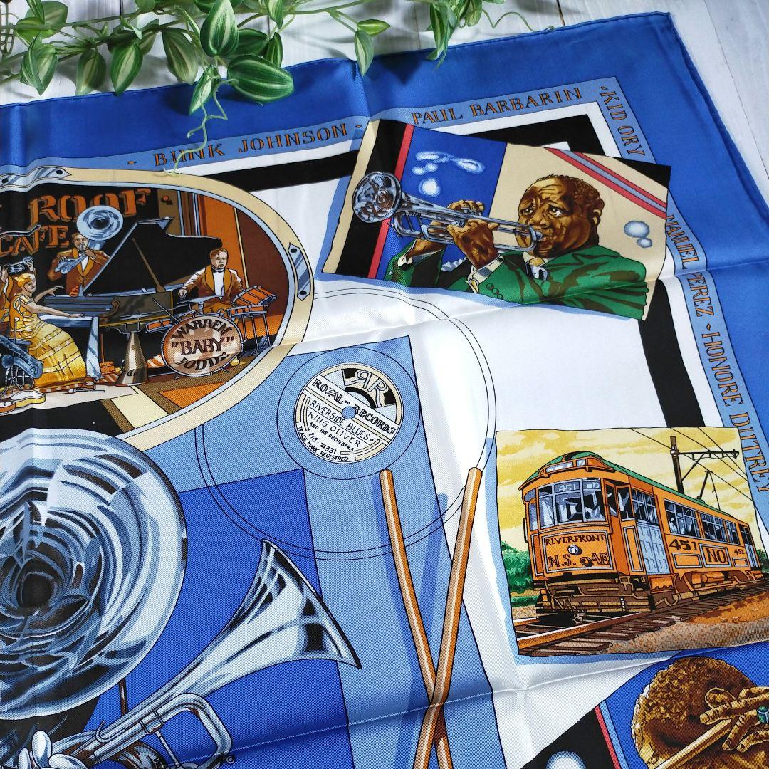 ☘️新品未使用☘️ HERMES カレ90　ニューオーリンズ　ライトブルー