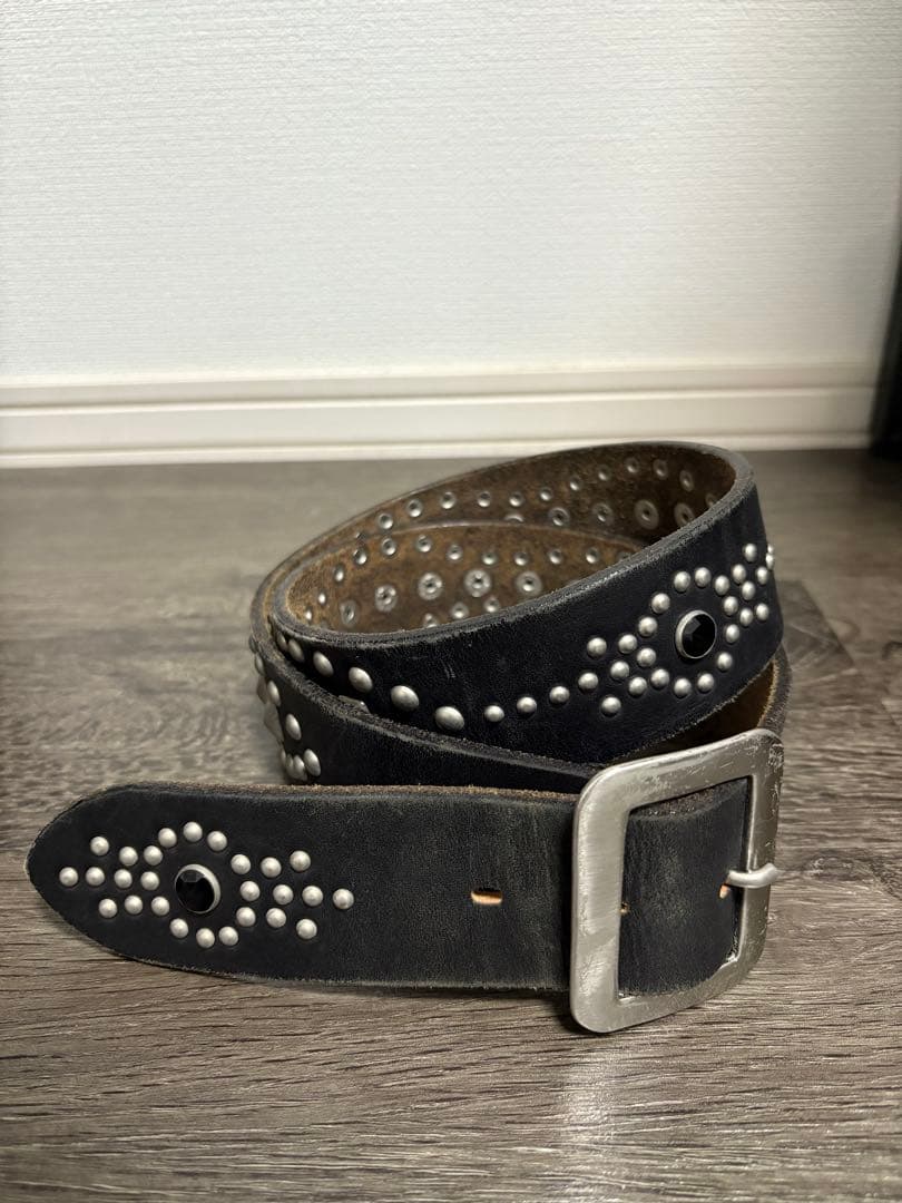 PHASE スタッズベルト 105cm 太幅 44mm 本革 USED