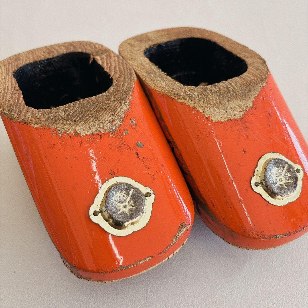 七五三　7歳女の子　ぽっくり　20ｃｍ　鶴　鼻緒三つ編み　中古品　61255