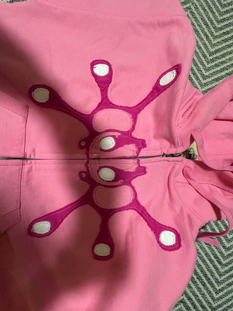 Happy99 pink hoodie s ダブルジップパーカー fti