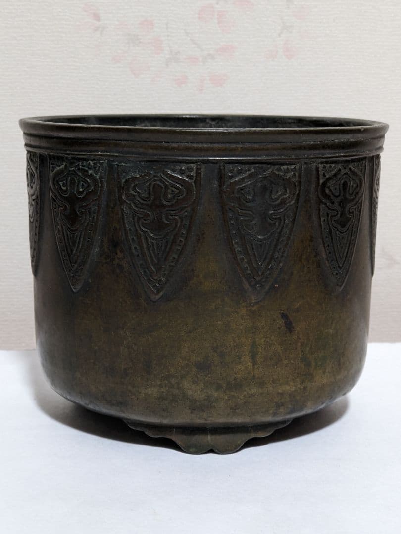 ♦江戸 幕末 明治初期 三ツ足 香炉 火入 銅器 銅製 真鍮 唐銅 唐金 骨董品