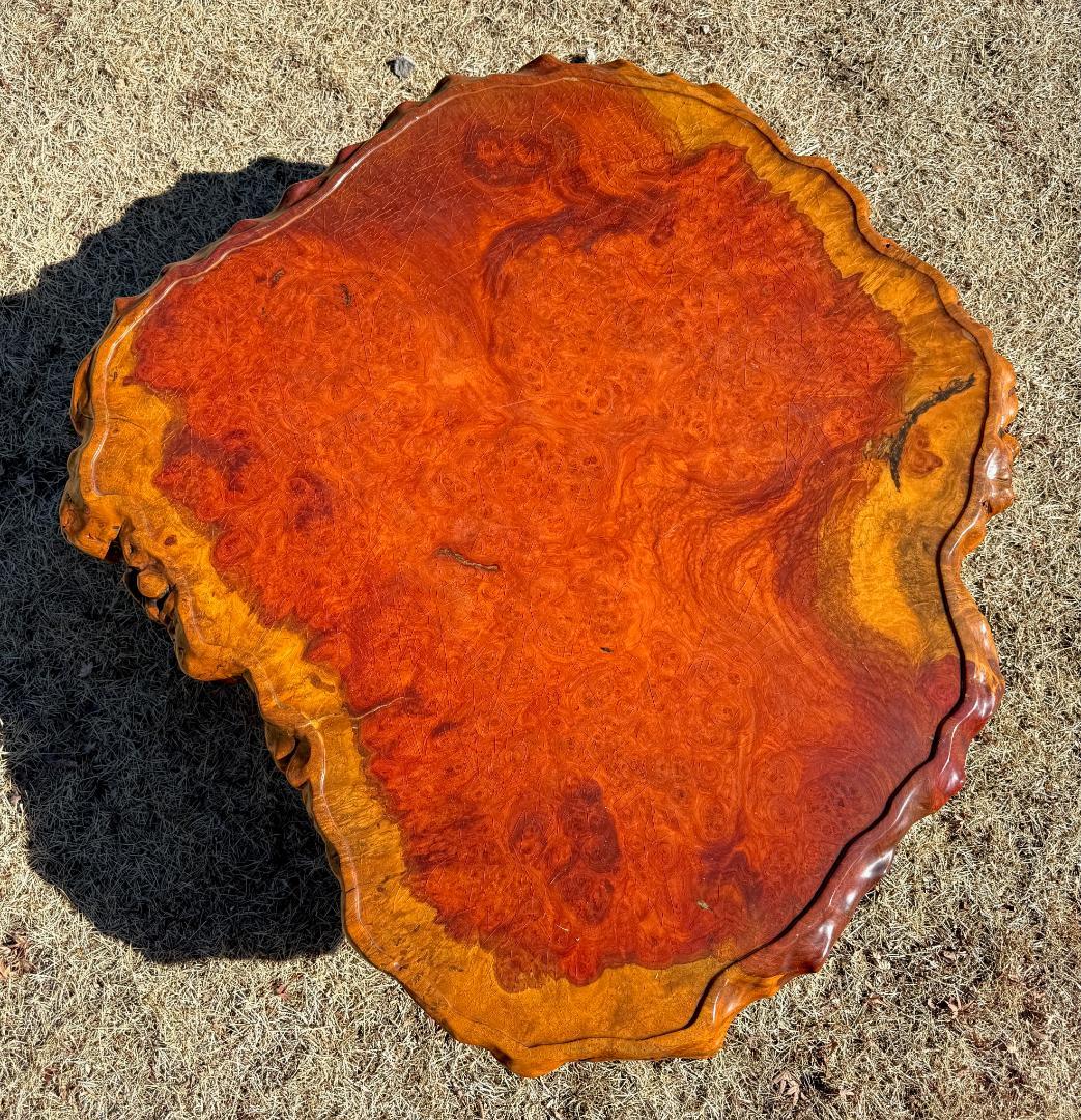 花梨 瘤杢 一枚板座卓 幅102㎝ 奥行き112㎝ 高さ32㎝