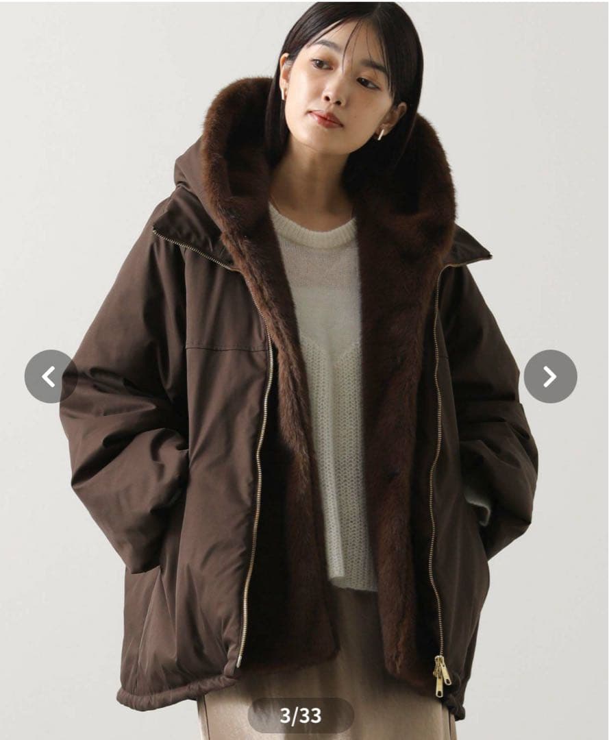 【最終価格】Greedy Brilliant 取り外しファー付き中綿フードコート