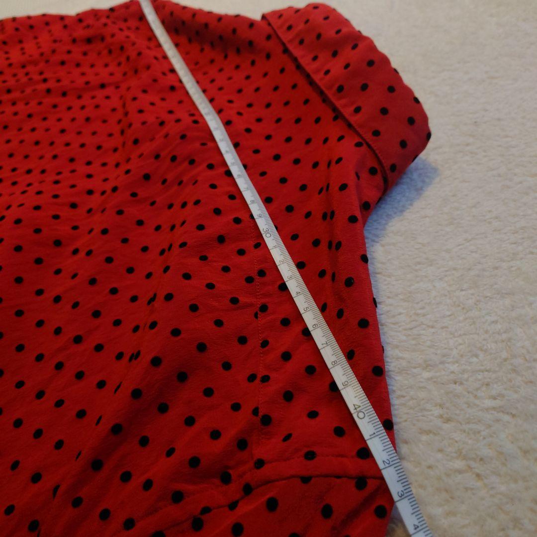 サンローラン／ドット柄（立体ドット）シルク長袖シャツ38