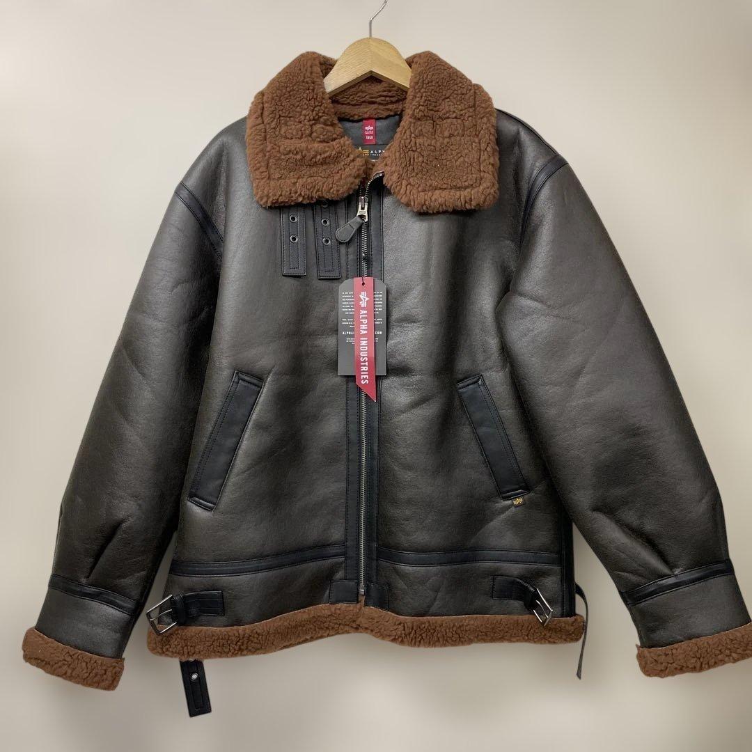 ALPHA INDUSTRIES 裏ボアPUジャケット BLACK/brown
