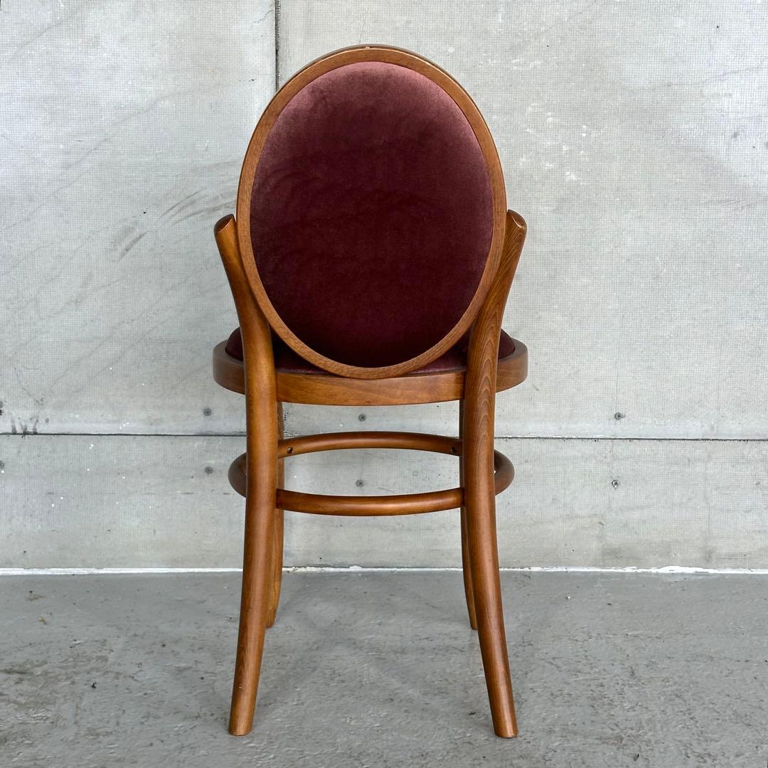✦70s★ 昭和興業 丸背チェア｜昭和喫茶 レトロ椅子｜ワインレッド ベロア調