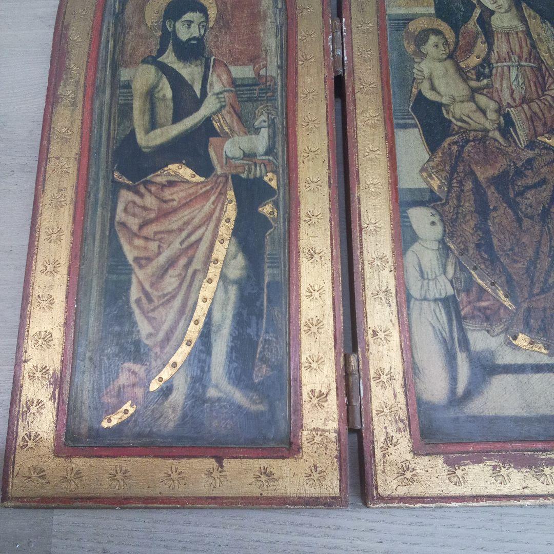 祭壇画 トリプティック 　イタリア土産品ビンテージ