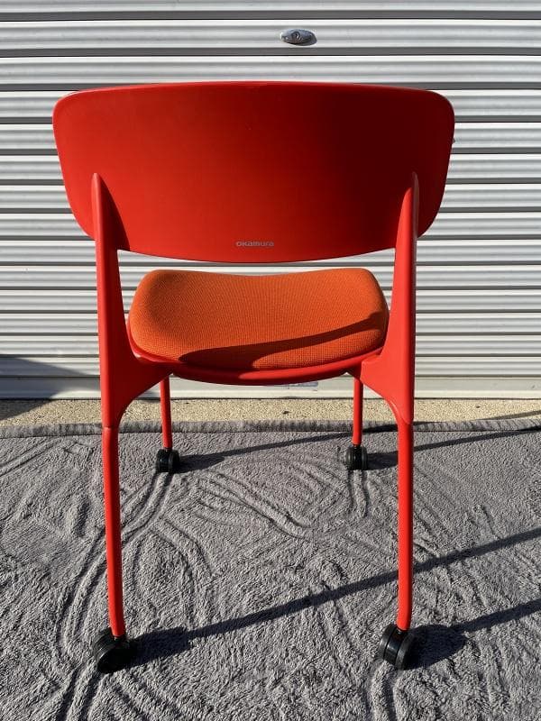 【美品】オカムラ　8124RL FPE8　6脚セット　座パッド・キャスター付