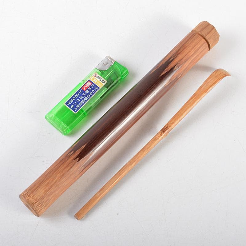 茶道具　表千家十三代即中斎　自作茶杓　銘「芳華」　共筒共箱　M　R5832