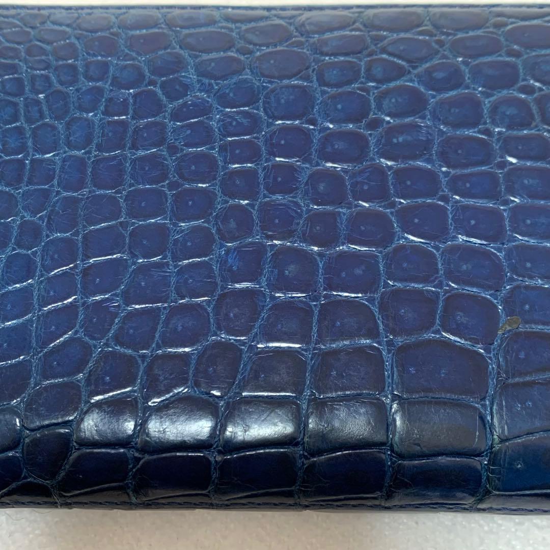 池田工芸　クロコダイル長財布　希少　ロイヤルブルー&レッド　本日取り下げ
