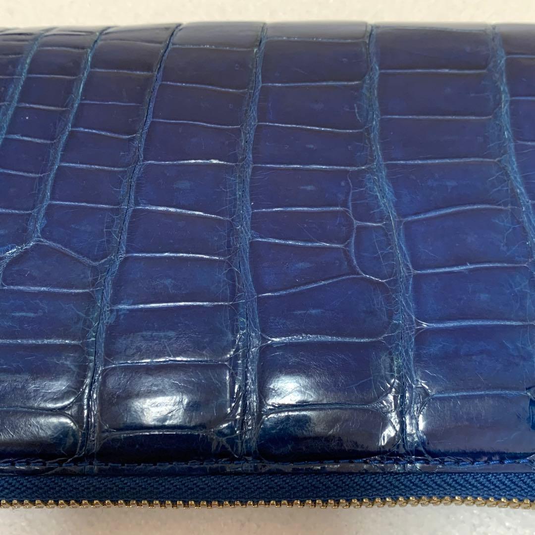 池田工芸　クロコダイル長財布　希少　ロイヤルブルー&レッド　本日取り下げ