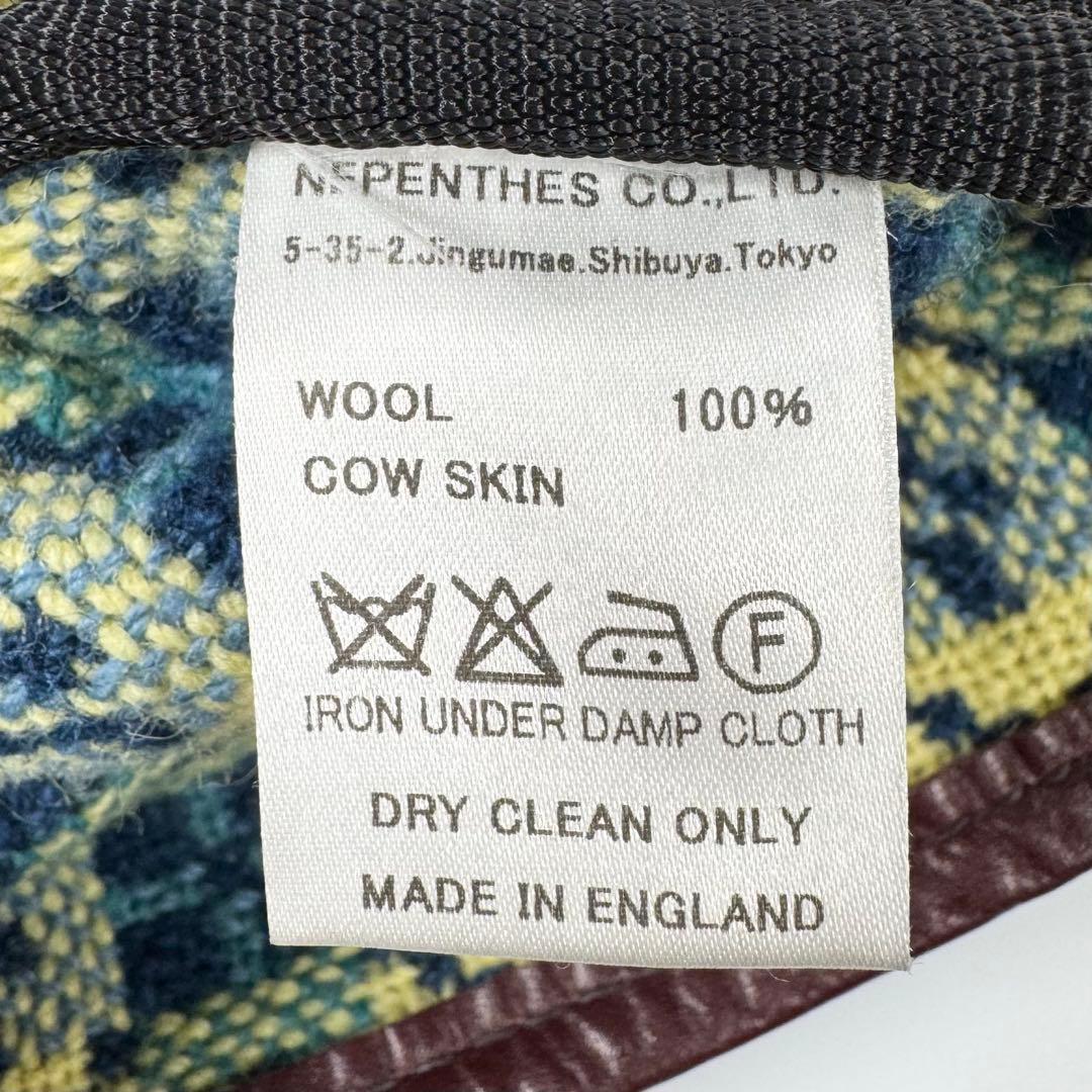 極美品 A4収納 ネペンテス メッセンジャーバッグ ウール レザー ネイビー