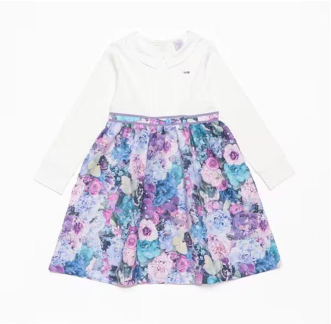 新品　ANNA SUI mini アナスイミニ　花柄ワンピース 140