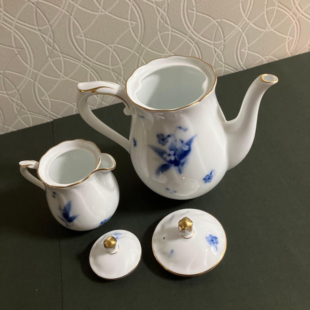 大倉陶園すみれ　カップ&ソーサー　ポット　ミルクポット　スプーン