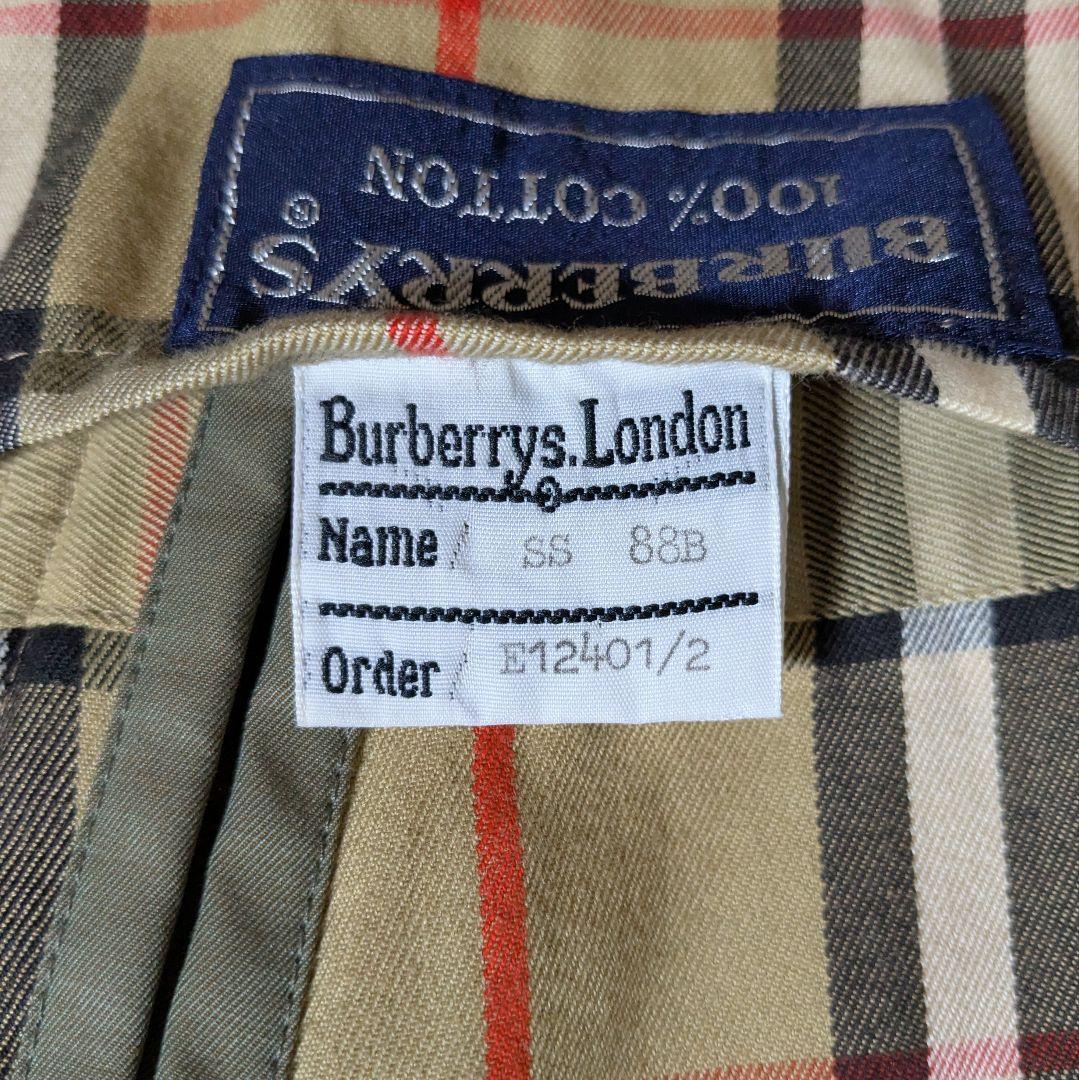 美品 英国製 80s バーバリー ステンカラーコート メンズ 玉虫 88B