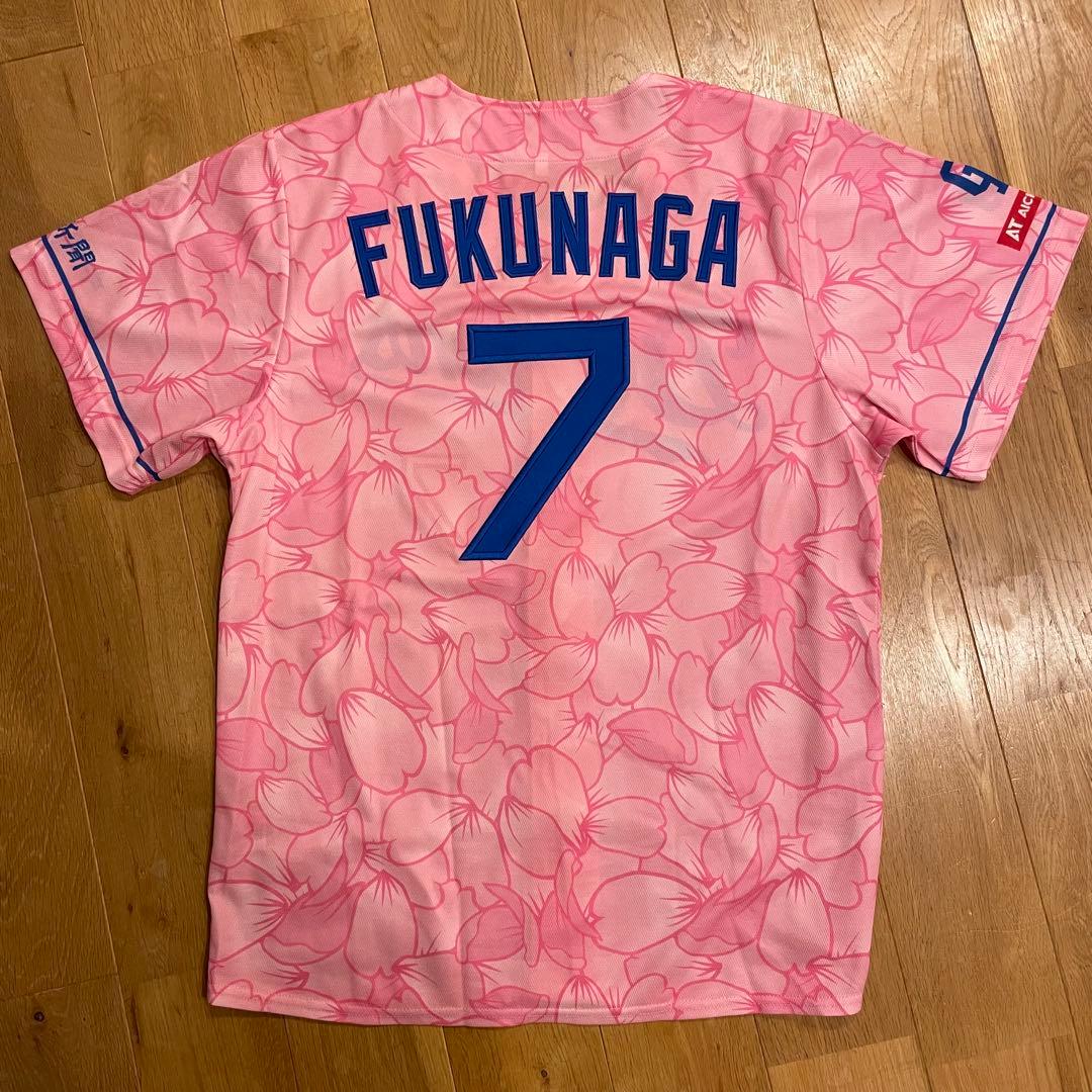 中日ドラゴンズ　昇竜　ユニホーム　桜　#7 福永裕基　一重縁取り刺繍 ①