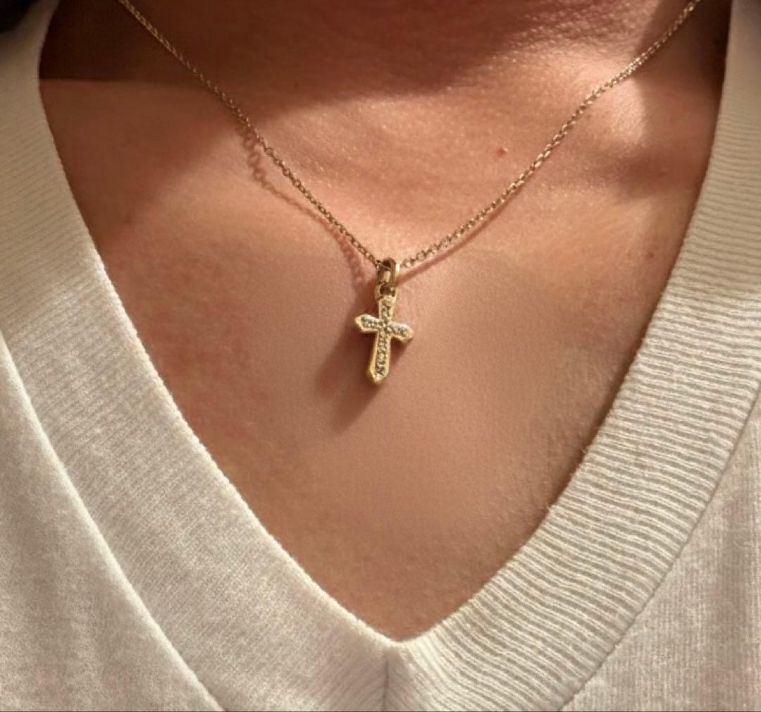 qapj8sm スムースクロス ネックレス ゴールド K10