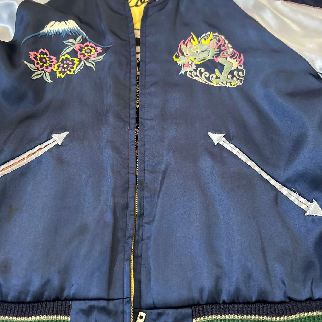 テーラー東洋　スカジャン スカル 鷹 刺繍 　ヴィンテージ　Lサイズ