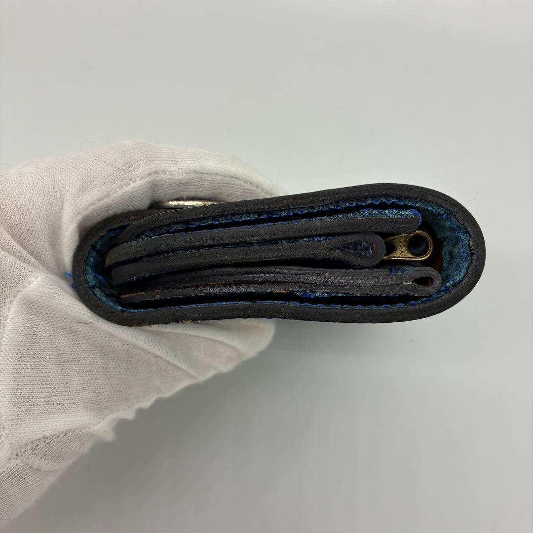 極美品】EVISU エビス　二つ折り財布　ウォレット　ブルー