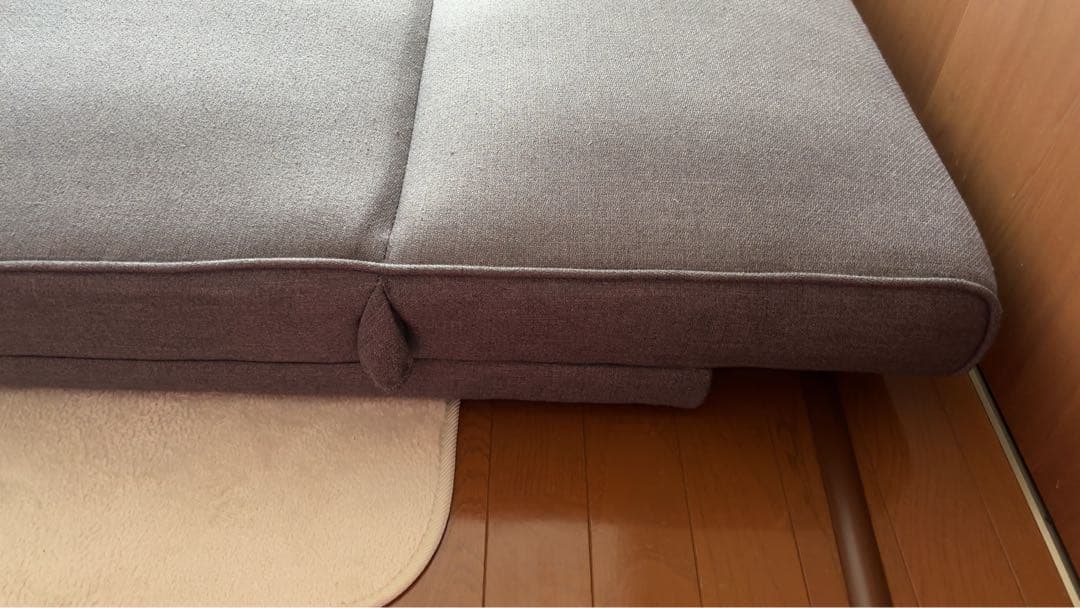 【大きめ】ローソファ リクライニング付き（グレー）1.85m×1m