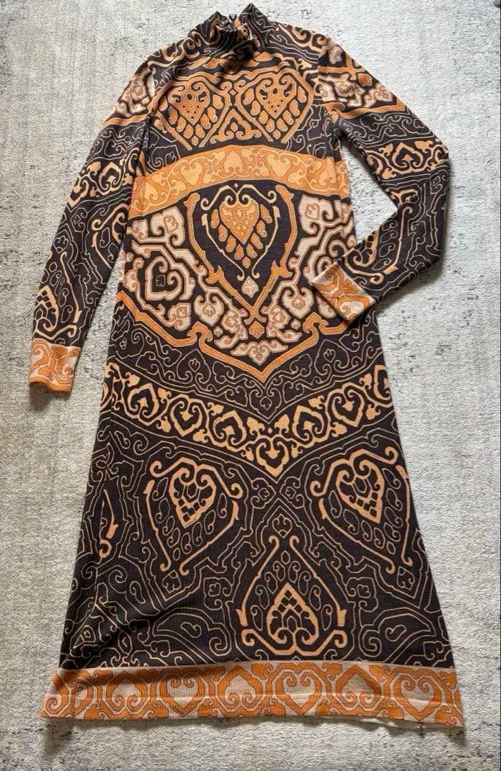 レオナールLEONARDワンピースwoolウールサイズ42幾何学模様