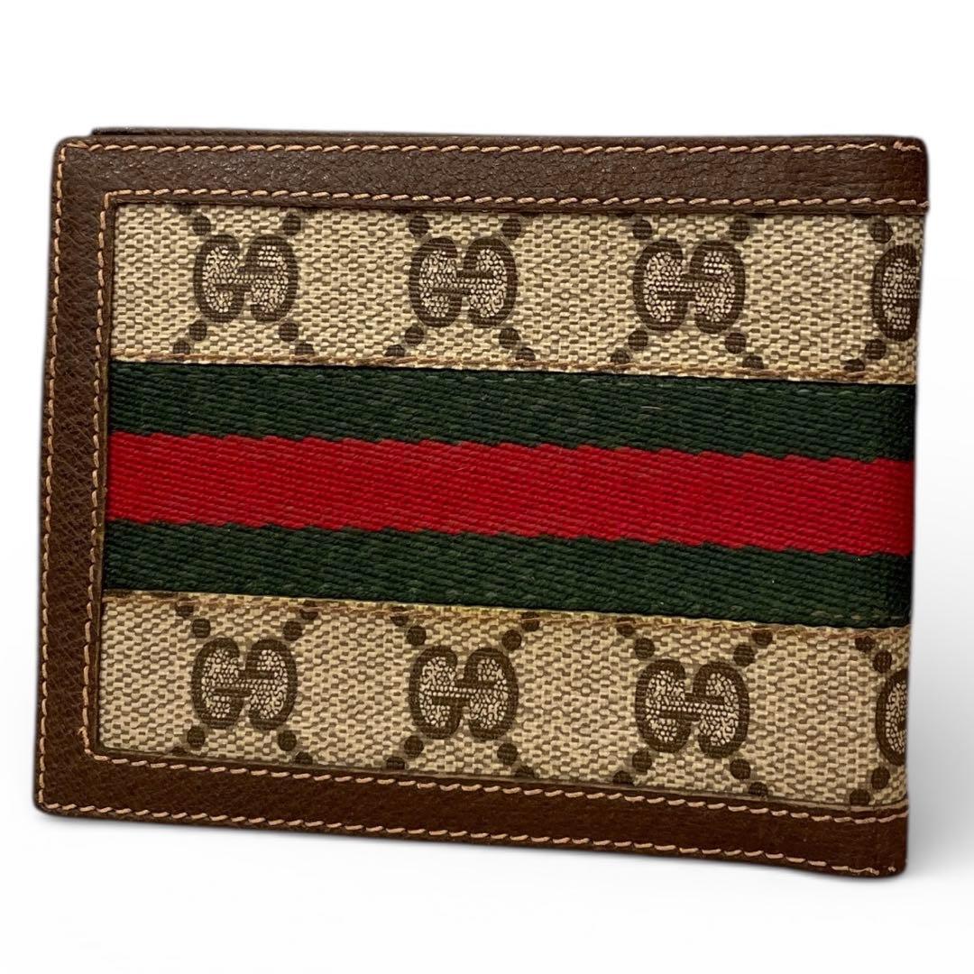 【箱付き】GUCCI 二つ折り財布 GG スプリーム オールド シェリー グッチ