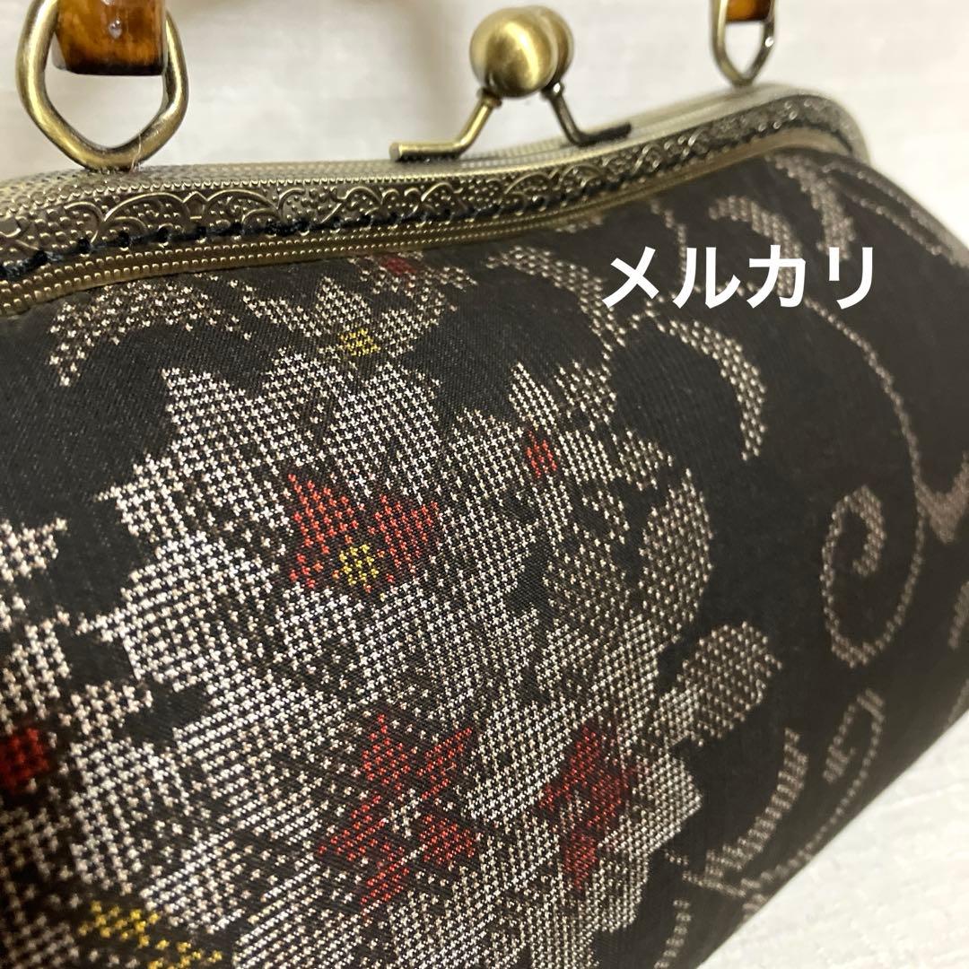 本場泥大島紬龍郷　ハンドメイド　親子がま口長財布　本場泥大島経緯絣　がま口バッグ