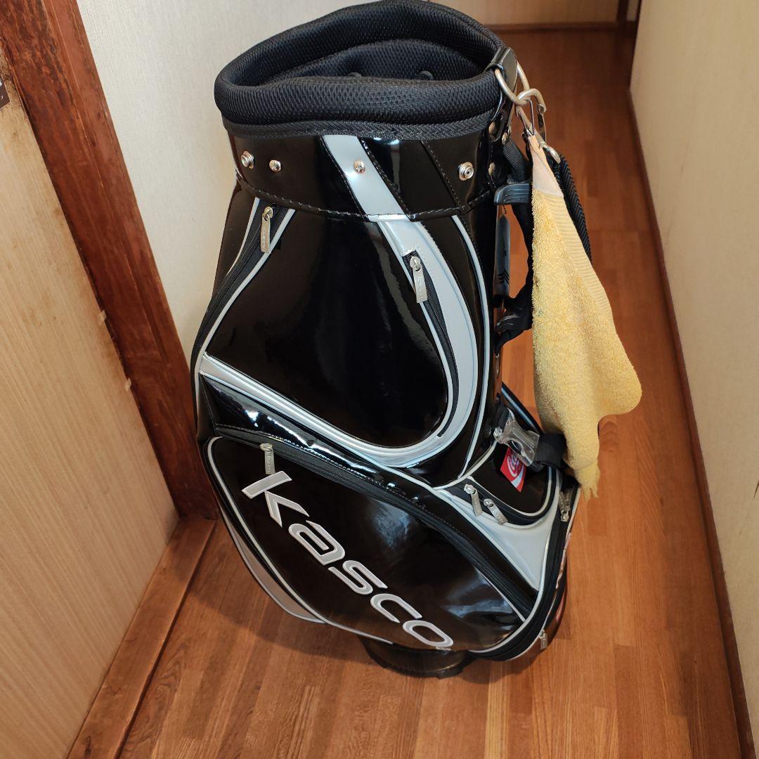 Kasco ゴルフキャディバッグ 黒エナメル