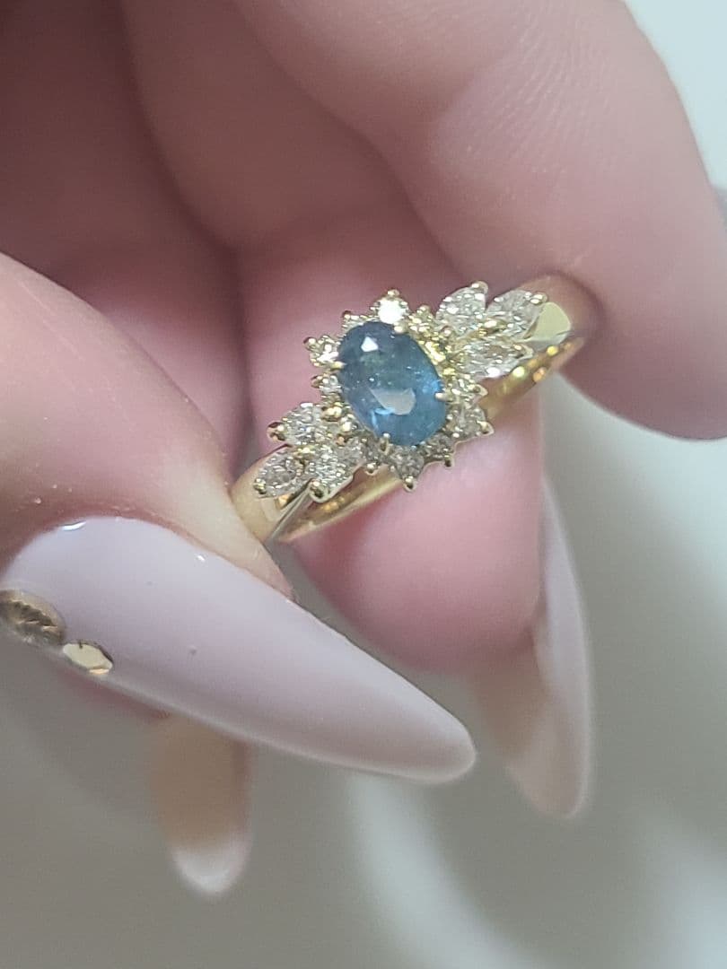 とらさま専用❤️濃色エイトリータ❤️パライバトルマリン　非加熱　リング　k18