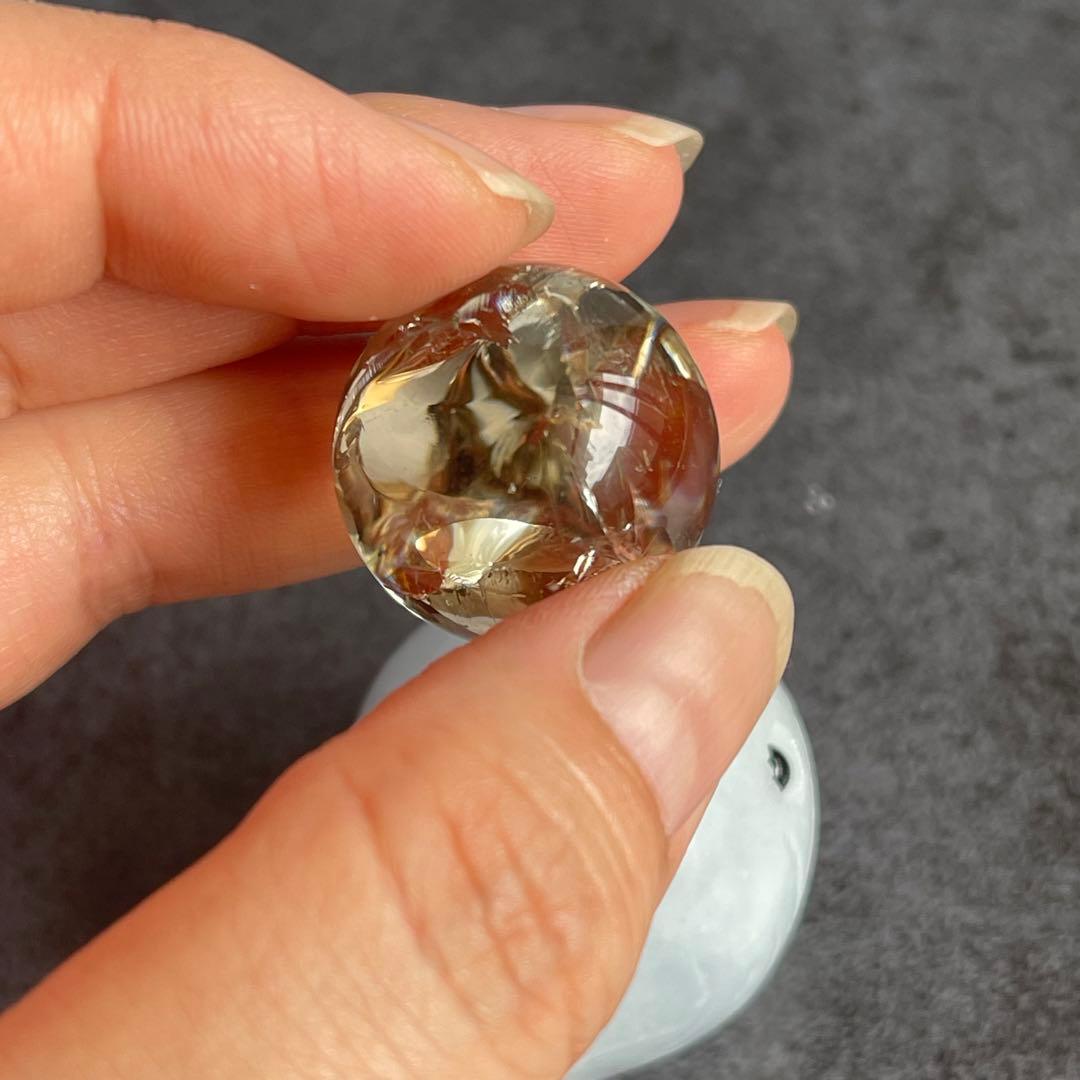 セレスタイト クジラ スモーキークォーツ ミニスフィア付き