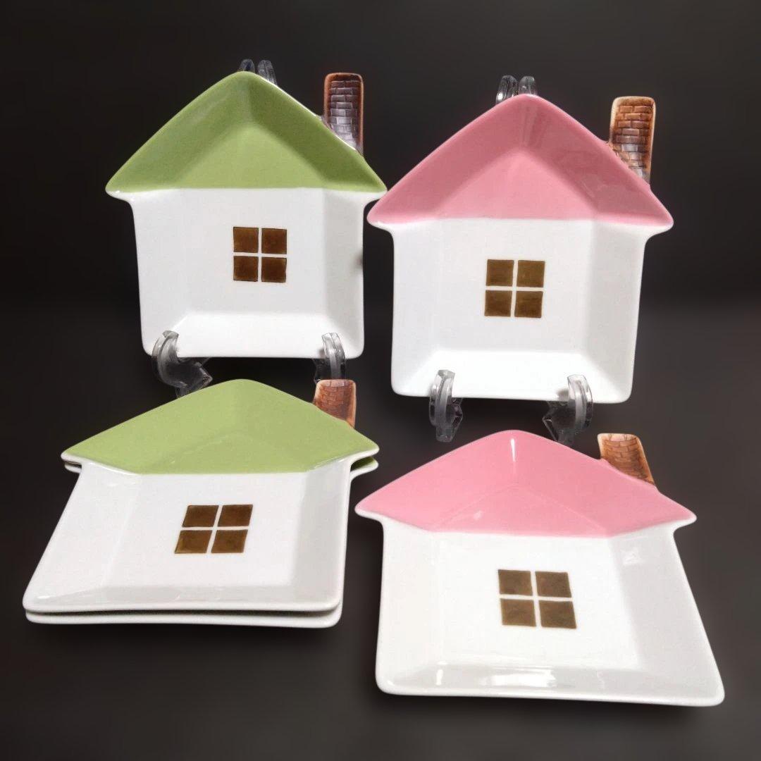 新品 波佐見焼 福峰窯 家型プレート5枚　パーティー　かわいい　おしゃれ