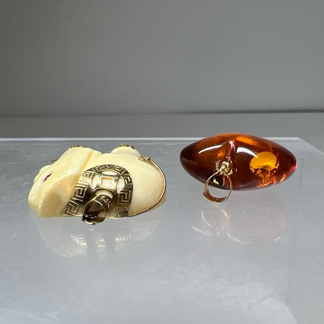 K18 585 K14刻印ネックレストップ2点 8.6g 東さ8-0131☆2F