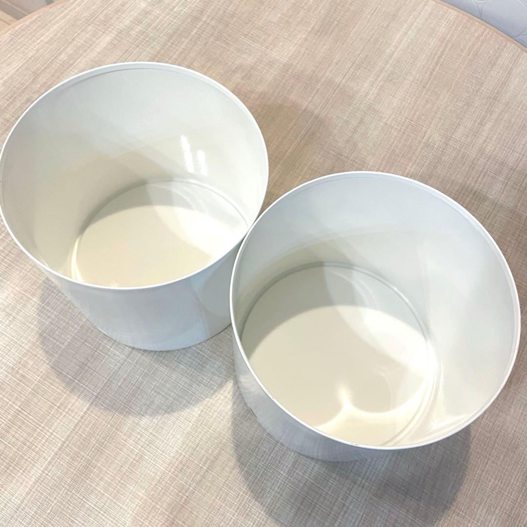 【未使用】Hubschヒュプシュ 鉢カバー プランタースタンド 白 φ25