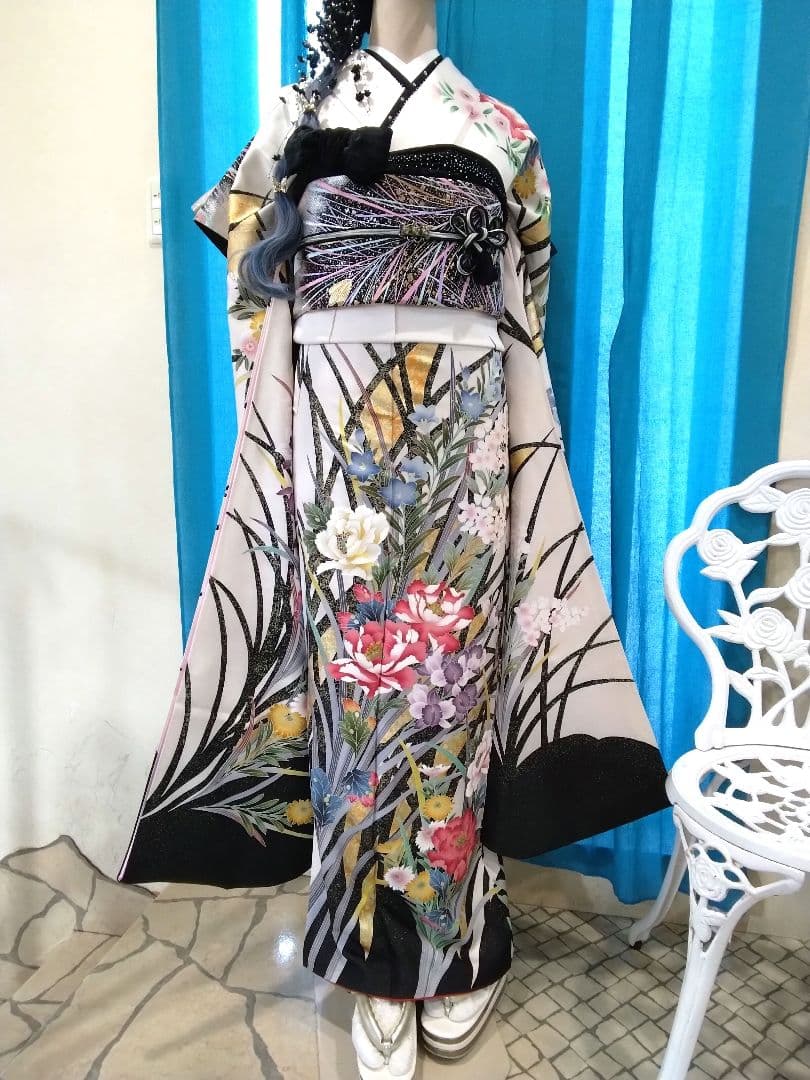 振袖フルセット、正絹落款、成人式、重ね衿帯揚げ帯締め、西陣袋帯、襦袢、ガード加工