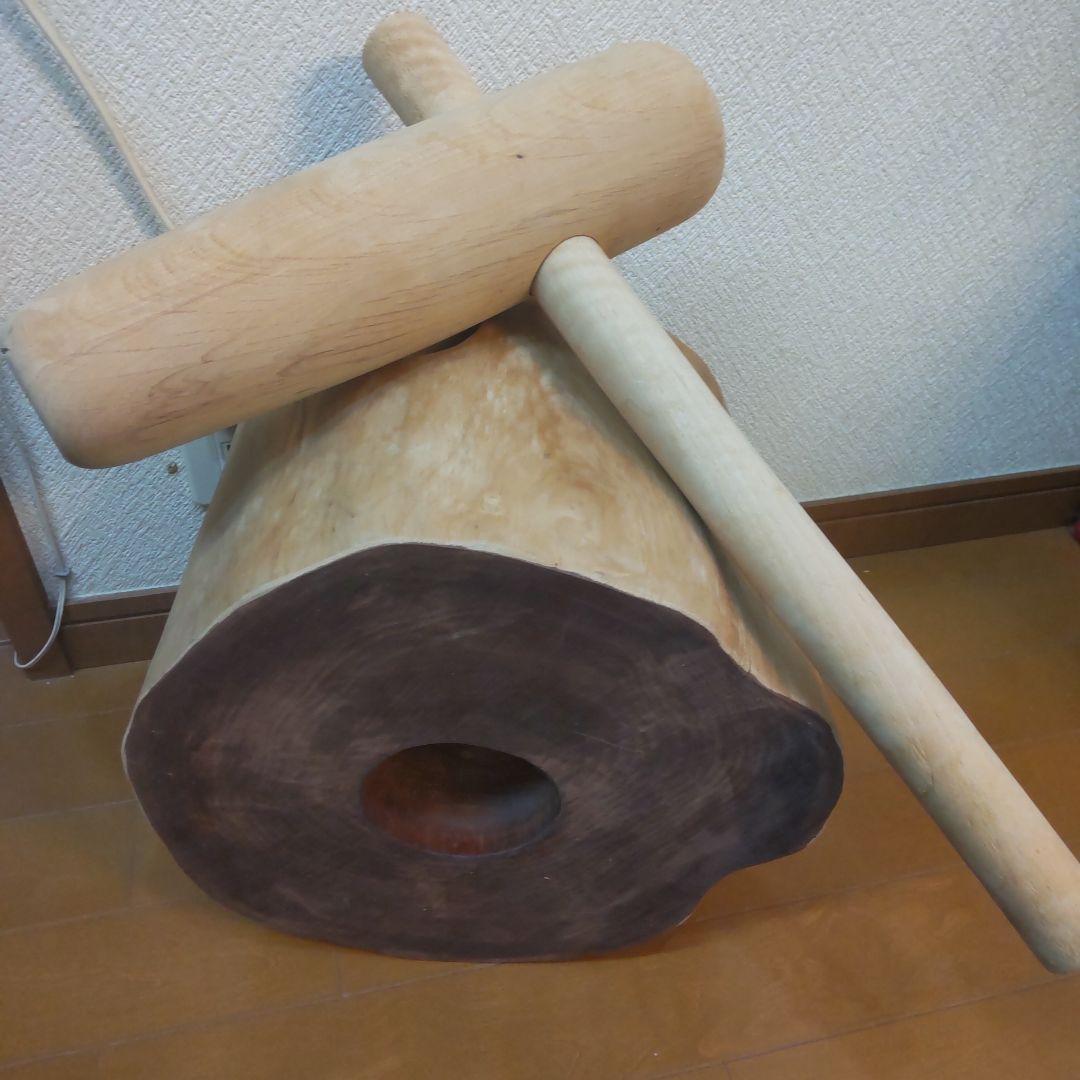 ミニうす　臼と杵　臼は美品　8合サイズ
